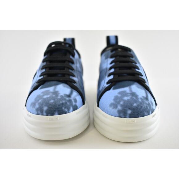 Fendi Rise Tie Dye Blue Black White Platform Logo Low Top Trainer Sneaker 39 - Picture 6 of 12